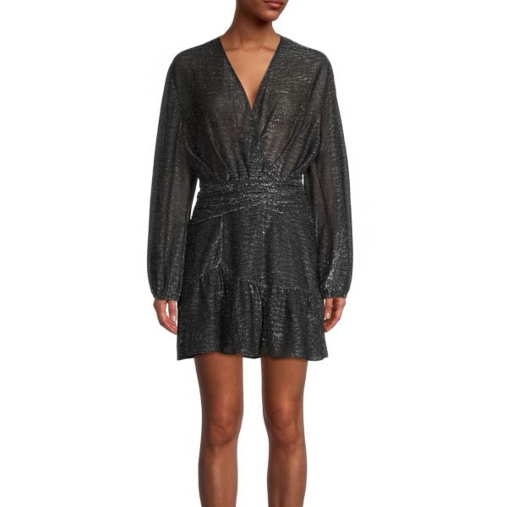 IRO Shimmering Black Long Sleeve Dress